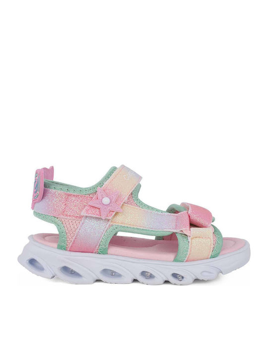 Kids' Sandals with Hoop & Loop Closure and Lights Pink