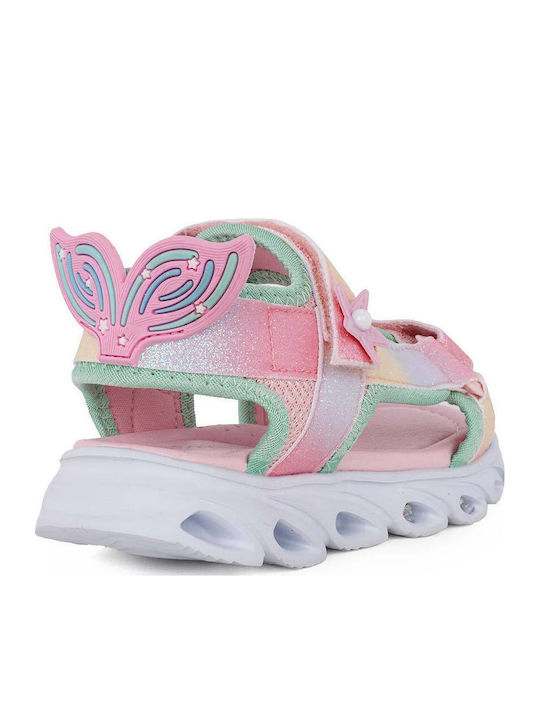 Kids' Sandals with Hoop & Loop Closure and Lights Pink