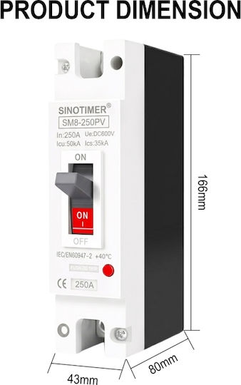 Sinotimer Μονοπολικός Διακόπτης Ράγας 250A