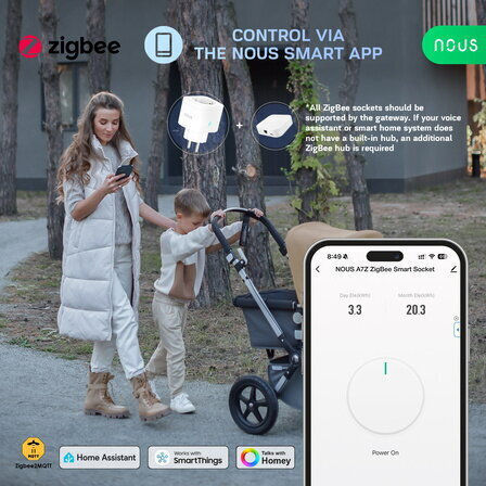 Nous Smart Einzelne Steckdose 4 Stück Mehrfarbig