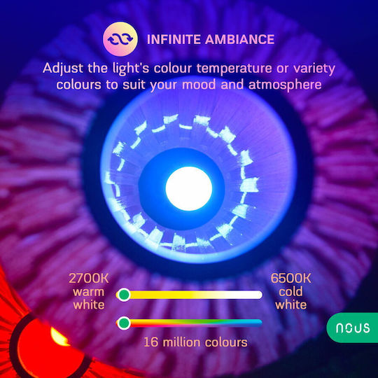 Nous Becuri Inteligente LED 9W pentru Dulie E27 RGB 810lm 4 Bucăți