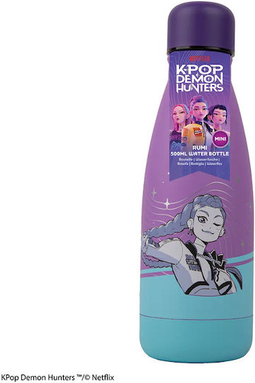 Cinereplicas Kpop Demon Hunters Kids Stainless Steel Gray Water Bottle 500ml