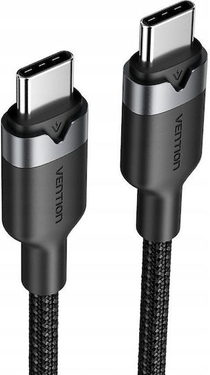 Vention Плетен USB 2.0 Кабел USB-C Мъжки - USB-C 60W Захранване (PD) Черен 1м TRDBF