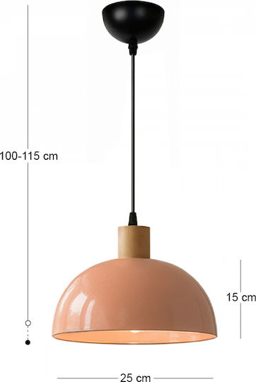 Megapap Talis Lumină Suspendată Portocalie cu Soclu E27 25x25x100cm