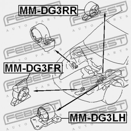 Febest Motorhalterungen Für Mitsubishi Carisma Da1-6a 1995.05-2003.12 Eur Nedcar Mr333675