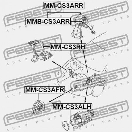 Възглавница На Двигател Вляво Mitsubishi Lancer Lancer Cedia Cs Ct 2000.03-2009.08 Jpn Mr961540