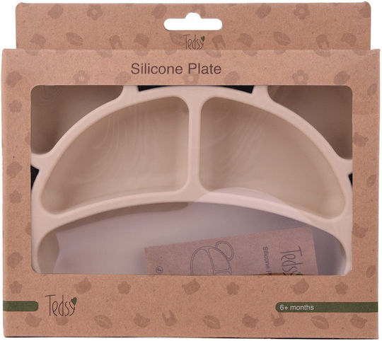 Amek Toys Toddler Silicone Food Plate Beige