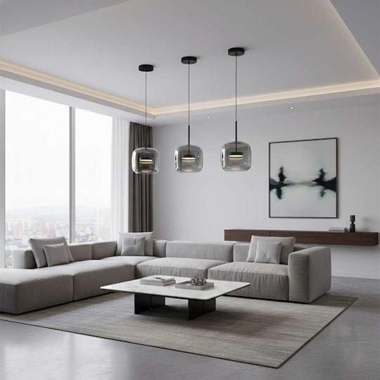 Atman Adjustable Black LED Ceiling Light with Warm to Cool White Light 26x26x23.5cm