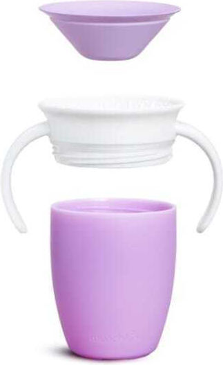 Munchkin Παιδικό Ποτηράκι Miracle 360° Trainer Cup από Πλαστικό Μωβ 207ml για 6m+