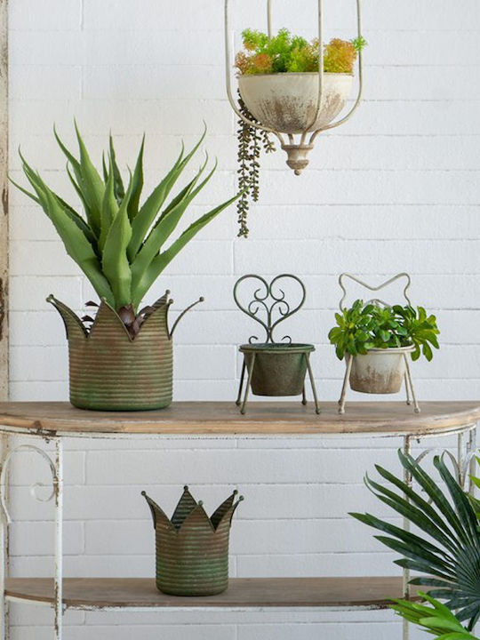 Artekko Metal Plant Pot Green Set of 2
