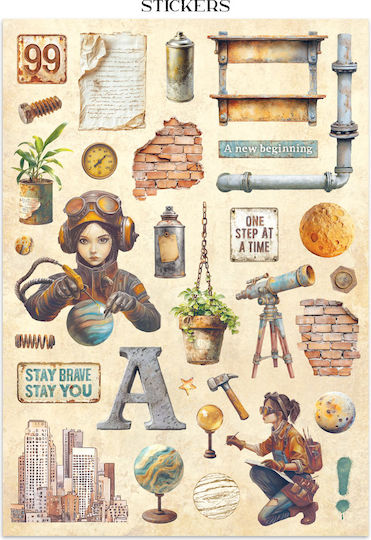 Junk Journal Stickers Cut-outs Backgrounds A New Beginning