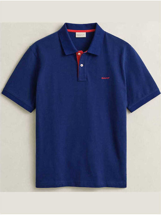 Contrast Polo Kurzarmbluse Marineblau Navy