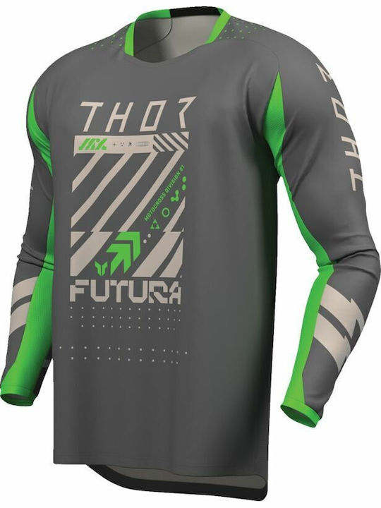 Thor Jersey Futura Racewear Launchmode Gray Charcoal Gray Polyester