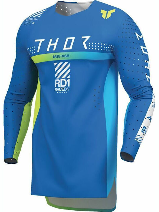 Thor Synth Racewear Sportmode Ανδρική Μπλούζα Motocross Μακρυμάνικη Μπλε Χρώμα