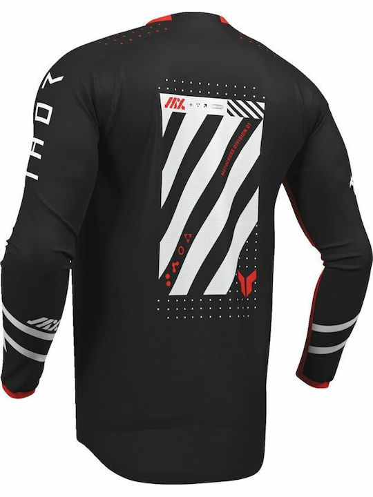 Thor Futura Racewear Launchmode Ανδρική Μπλούζα Motocross Μακρυμάνικη Μαύρο Χρώμα