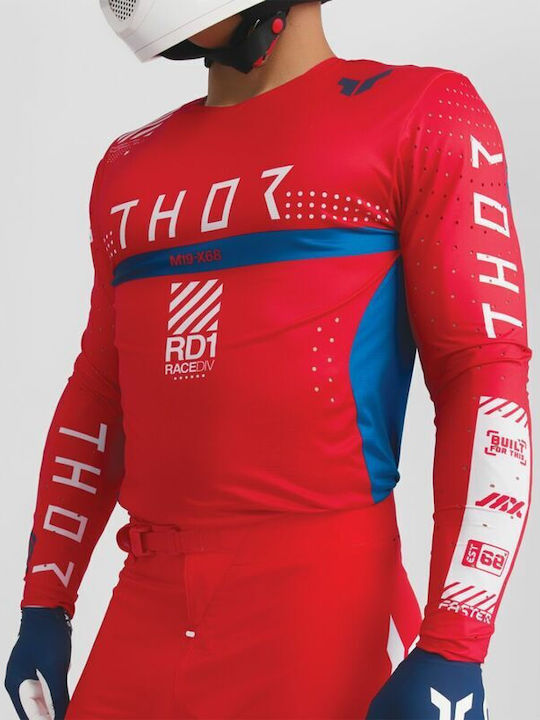 Thor Synth Racewear Sportmode Men's Motocross Long-Sleeved Jersey Red Color