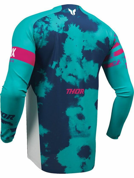 Thor Bleach Racewear Launchmode Мъжка Мотокрос Блуза С Дълъг Ръкав Син Цвят