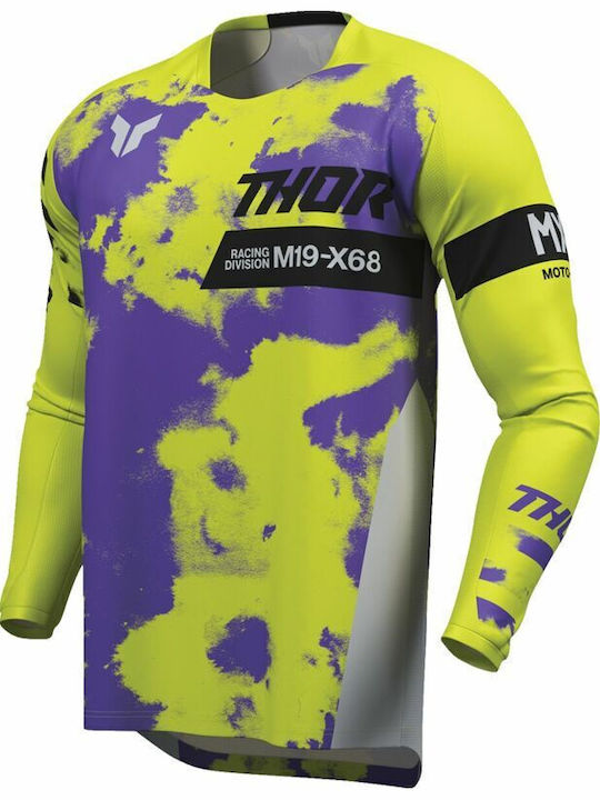 Thor Bleach Racewear Launchmode Men's Motocross Long-Sleeved Jersey Gray Color