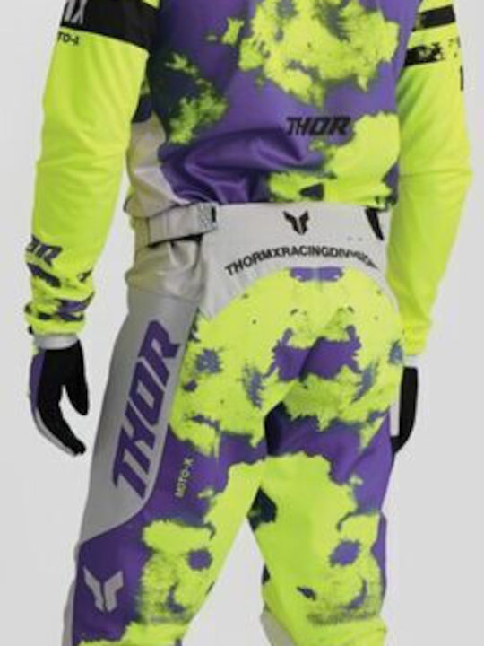 Thor Bleach Racewear Launchmode Men's Motocross Long-Sleeved Jersey Gray Color