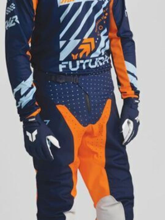 Thor Futura Racewear Launchmode Men's Motocross Long-Sleeved Jersey Blue Color