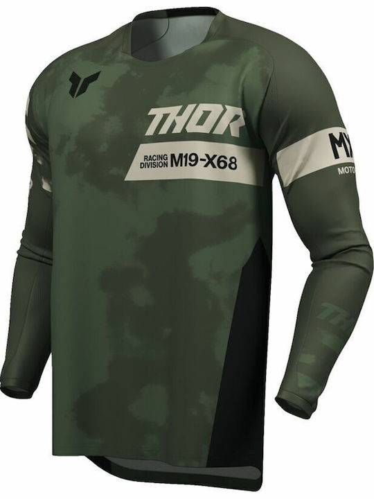 Thor Bleach Racewear Launchmode Men's Motocross Long-Sleeved Jersey Black Color