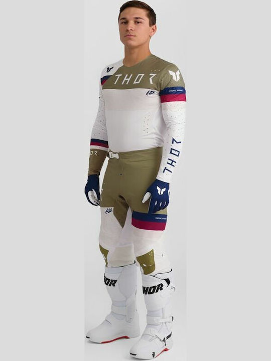 Thor Sportmode Men's Motocross Long-Sleeved Jersey White Color