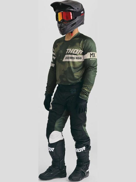 Thor Bleach Racewear Launchmode Men's Motocross Long-Sleeved Jersey Black Color
