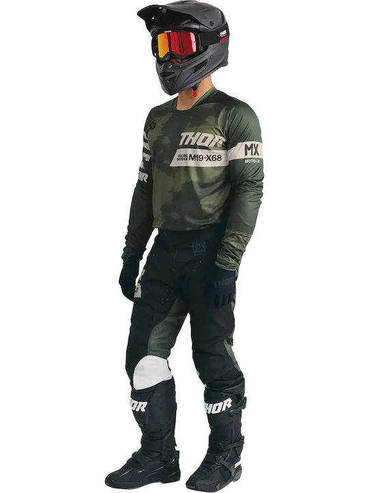 Thor Bleach Racewear Launchmode Men's Motocross Long-Sleeved Jersey Black Color