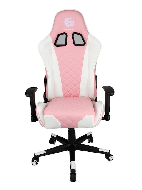Gembird GC-03-PW Gaming Chair Artificial Leather with Adjustable Arms White/Pink