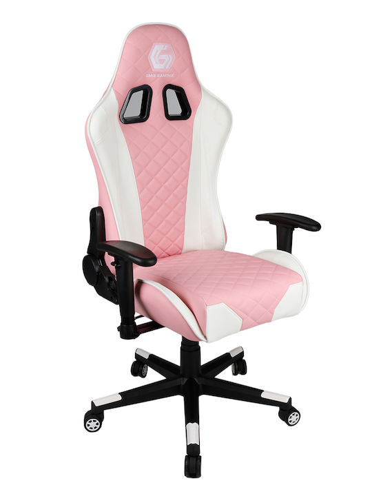 Gembird GC-03-PW Gaming Chair Artificial Leather with Adjustable Arms White/Pink