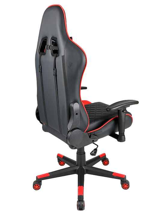 Gembird GC-03-BR Καρέκλα Gaming Δερματίνης με Ρυθμιζόμενα Μπράτσα Black / Red