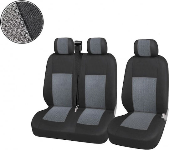 Set Car Seat Covers Polyester Fabric 21 Pieces Grey Mercedes Sprinter vito vw Crafter T5 ford Transit peugeot iveco