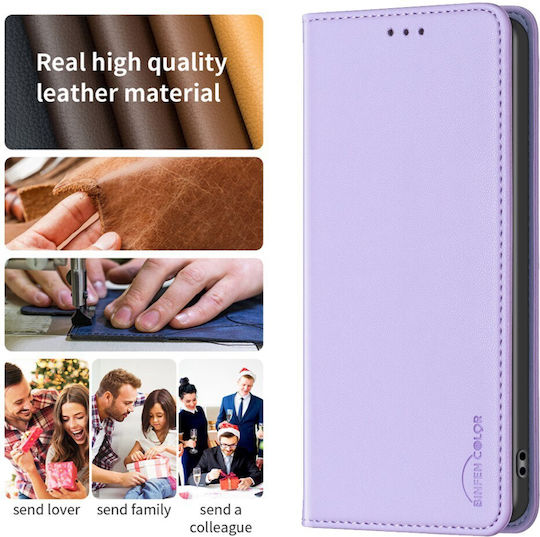 Xiaomi Redmi Note 15 Pro 5G Case Binfen Color Bf18 Flip Synthetic Leather PU TPU Purple Wallet Stand