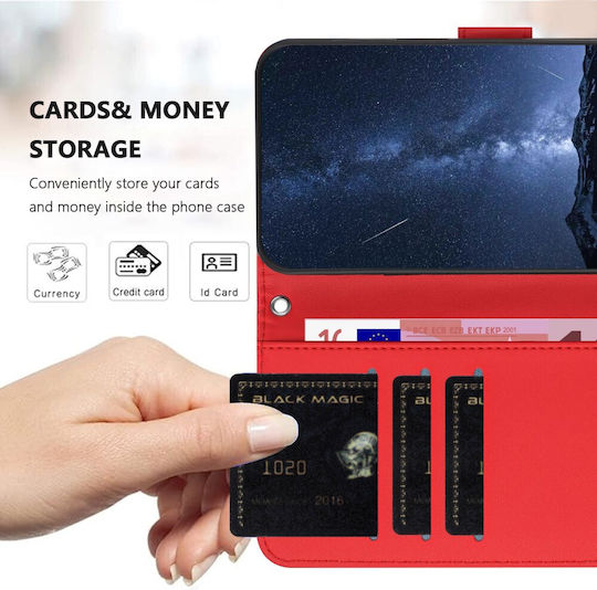 Handyhülle Nichts 3a Lite 5g Oem Flip Brieftasche Synthetisches Leder Pu Tpu Rote Geldbörse Stand