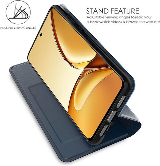 Realme 16 Pro+ 5g Oem Flip Brieftasche Synthetisches Leder Pu Tpu Blau Wallet Stand