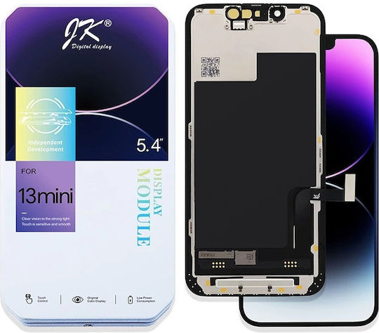Screen with Touch Mechanism and Frame for iPhone 13 Mini (Black)