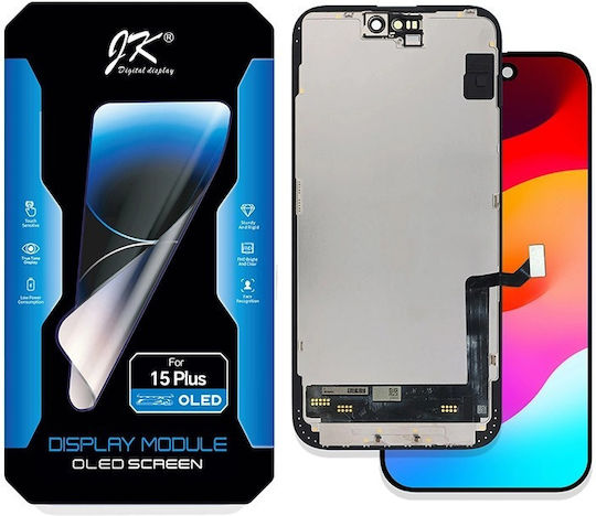 JK Paper Ecran OLED cu Mecanism Tactil pentru iPhone 15 Plus (Negru)