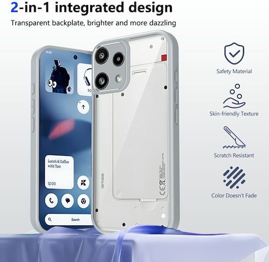 Handyhülle Nichts 3a Lite 5g Oem Harte Rückseite Pc+tpu Grau