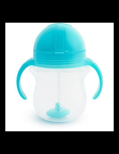 Munchkin Cănuță pentru Copii cu Mânere și Pai Click Lock din Plastic Albastru 207ml pentru 6m+