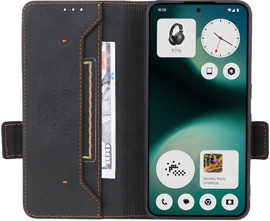 Handyhülle Nichts 3a Lite 5g Oem Flip Brieftasche Synthetisches Leder Pu Tpu Schwarz Geldbörse Stand