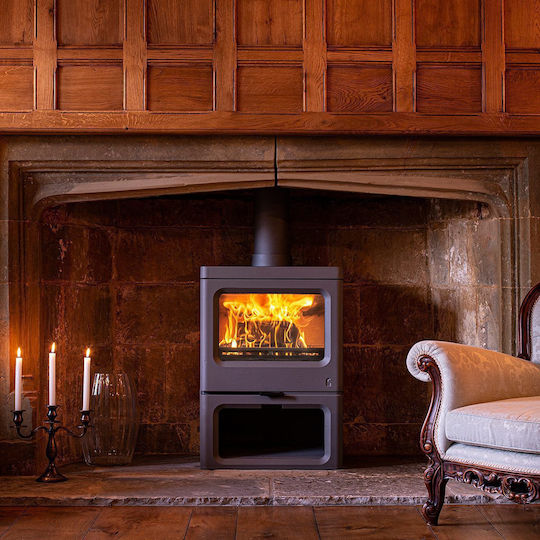 Charnwood Skye 7 Метална Дървена Печка 7.3kW Гънметал