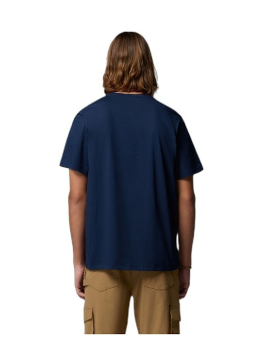 Kurzarm Herrenbluse Blau