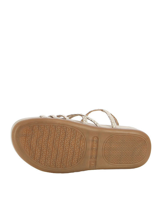 Leather Women's Flat Sandals Gold