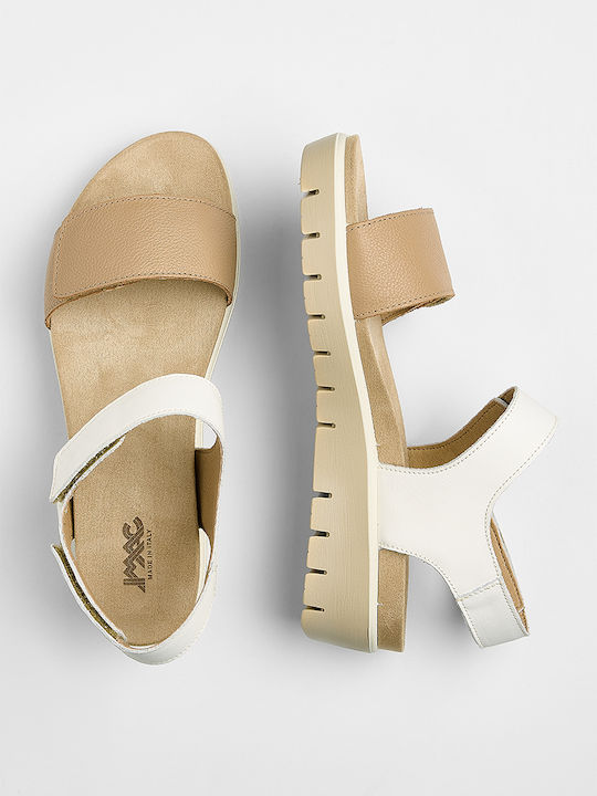 Sandale Casual Damă Anatomici Flatforme Bej Din Piele