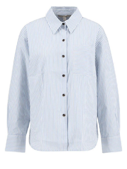 Μακρυμάνικο Γυναικείο Πουκάμισο Chambray Stripe Ριγέ