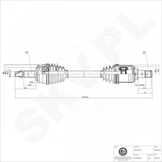 Jumătate De Axă De Transmisie Toyota Verso Față Stânga 434200f080
