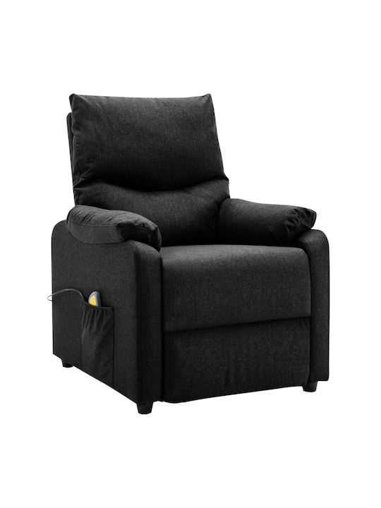 Πολυθρόνα Relax Massage με Υποπόδιο Μαύρη 71x92x96.5cm