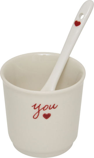 Φλυτζάνια Espresso 100ml + Κουτάλια Σετ 2τμχ S-d Valentine 212103
