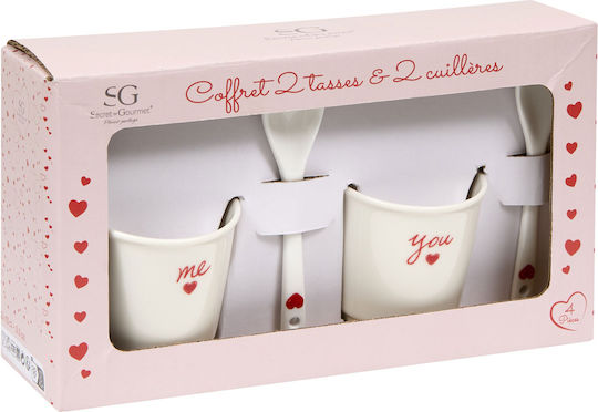 Φλυτζάνια Espresso 100ml + Κουτάλια Σετ 2τμχ S-d Valentine 212103