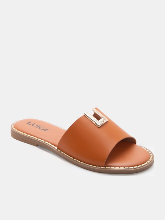 Damen Flache Sandalen Braun
